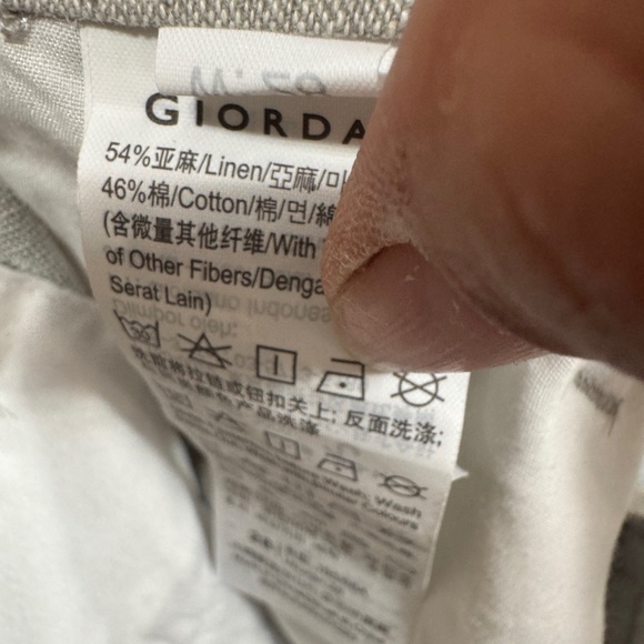 Khakis Giordano Capris Womens Size 28 Gray Linen Blend Wide Leg Preppy Coastal - Picture 2 of 9
